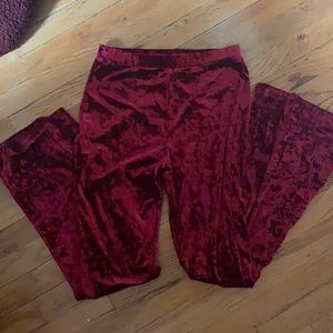 Red Velvet Flare Pants size M